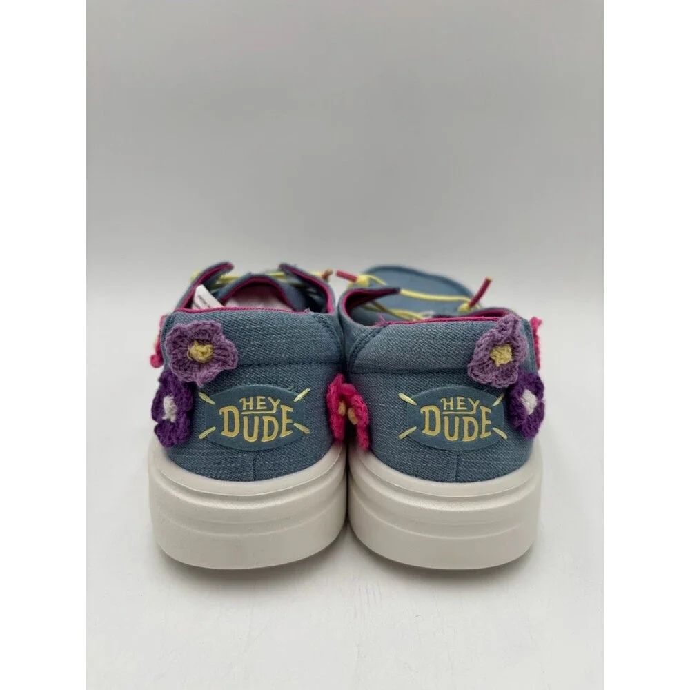 Hey Dude WENDY YOUTH RISE CROCHET DAHLIA Kids' NEW Sneaker Blue US Size Y6/L7